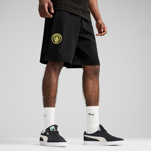Manchester City PUMATECH 6" Woven Shorts Men, PUMA Black-Magic Blue, extralarge-GBR